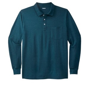 KingSize Men's Big & Tall Long-Sleeve Shrink-Less Piqué Polo - 1 of 4