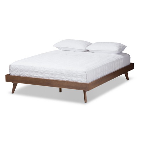 Modern walnut deals bed frame