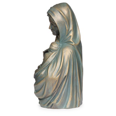 Bronze Madonna and Child 16" Resin Garden Statue