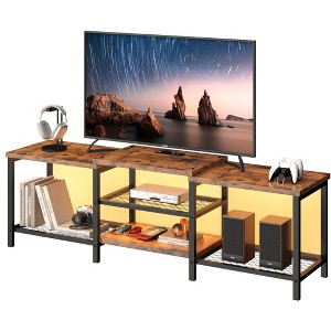TV Stand with LED Lights for 55/65/75 Inch TV, 67 Inch Large Entertainment Center with Power Outlets - 1 of 4