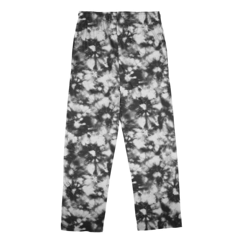 Friends TV Logo Men's Black & White Leopard Print Sleep Pajama Pants, 3 of 4