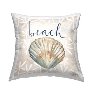 Stupell Industries Nautical Pattern Clam Shell Beach Calligraphy, 18 x 18 - 1 of 3