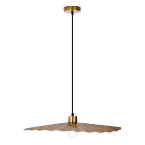 River of Goods Marina 24" Antique Brass Disk Shaped Wavy Indoor Pendant Lamp: UL Listed, Metal Dome Shade, E26 - 1 of 4