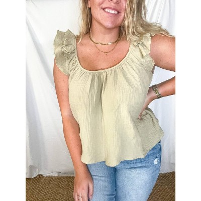 Women's Layken Ruffled Shoulder Top - MABLE M
