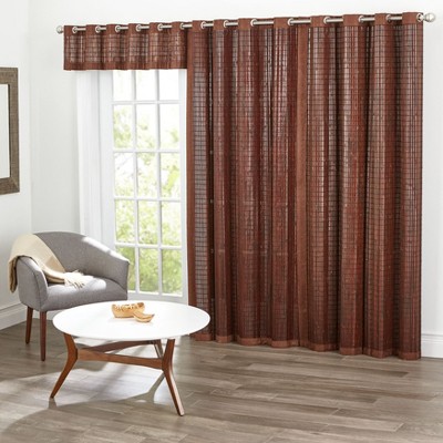 Honey Oak Brown Bamboo Tab-Top Room Darkening Panel