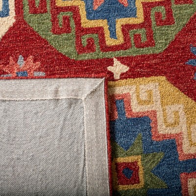 Rustic-Chic Aspen Red Wool Handmade Tufted Area Rug - 27"x5"