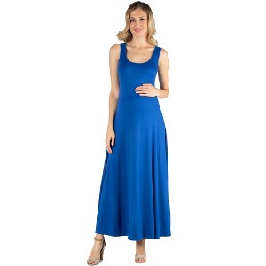 Maternity Slim fit A-Line Sleeveless Maxi Dress - 24seven Comfort Apparel™ - 1 of 4