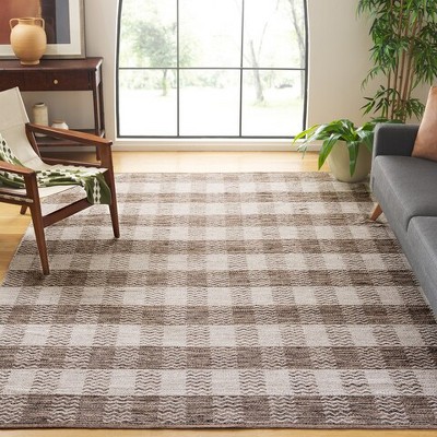 Gray and Light Brown Handmade Wool Flatweave Rug, 9' x 12'