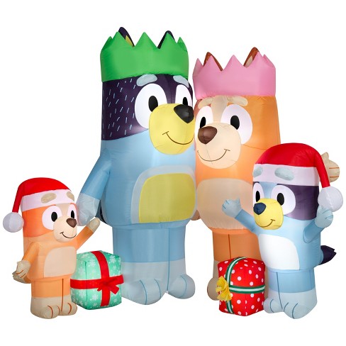 Gemmy Christmas Inflatable Bluey And Family Scene, 6 Ft Tall, Multi ...