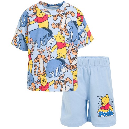 Disney Winnie the Pooh Eeyore Tigger Infant Baby Boys Graphic T-Shirt and  Shorts Outfit Set Blue 18-24 Months