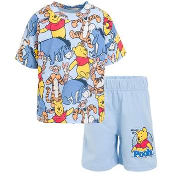 Disney Mickey Mouse Winnie The Pooh Donald Duck Pluto Piglet Tigger Graphic T-Shirt and Shorts Set Infant to Big Kid