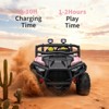 24V Electric UTV Car with Remote Control, 4-Wheeler Suspension, Soft Start, 3 Speeds, Led Lights, Bluetooth, Ride on Truck Kids 2-8 Years - 3 of 4