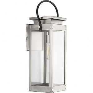 Progress Lighting Union Square 1-Light Outdoor Wall Lantern, Stainless Steel, Clear Glass Panels - 1 of 2