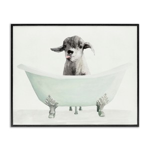 Stupell Industries Baby Llama In A Tub Framed Giclee Art, Black, 14" x 11" - 1 of 4