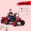 Kids Ride on Tractor with Trailer, 12V Battery Powered Electric Tractor with Remote Control - 3 of 4