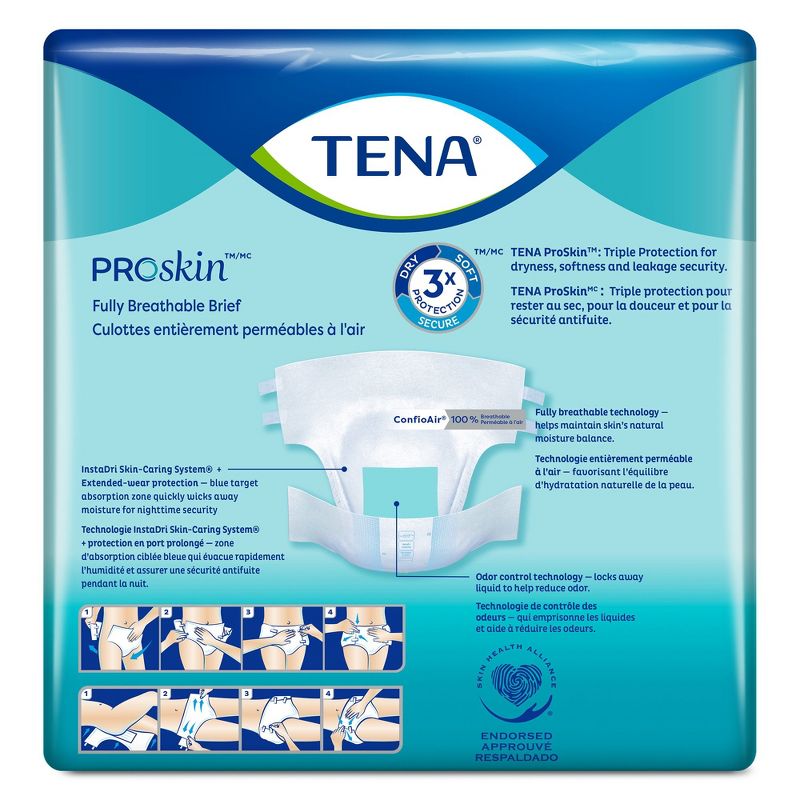 TENA Ultra Breathable Briefs, Incontinence, Heavy Absorbency, Unisex, XL, 15 Count, 4 Packs, 60 Total, 3 of 6