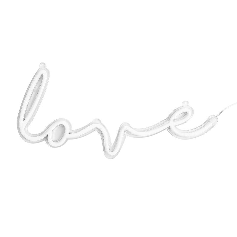 Amped Co 16 x 8 inches Love LED Wall Decor Sign Indoor Room Decor Sign, White, 2 of 9