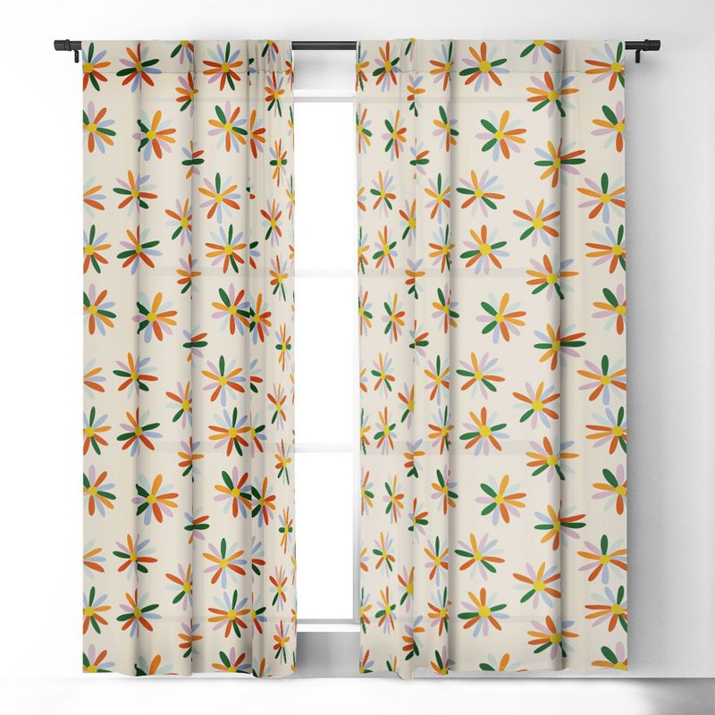 Lane And Lucia Patchwork Daisies Curtain Panel - Society6, 2 of 5