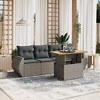 vidaXL Garden Sofa Set Grey PE Rattan Medium Adjustable Armrests - 2 of 4