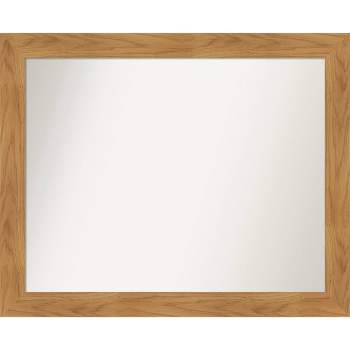 32" x 26" Non-Beveled Carlisle Blonde Wood Wall Mirror - Amanti Art