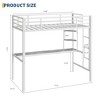 Twin Loft Bed with Large Desk & Storage Shelves, Heavy-Duty Metal Frame with Full Guardrail, Space-Saving Design - 2 of 4