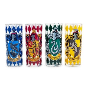 Silver Buffalo Harry Potter Hogwarts House Crests 10-Ounce Tumbler Glasses | Set of 4 - 1 of 4