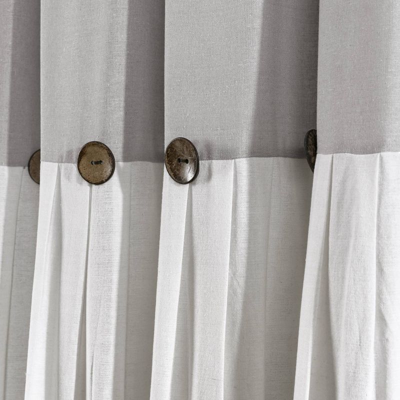 1pc Light Filtering Farmhouse Linen Button Window Curtain Panel - Lush Décor, 3 of 13