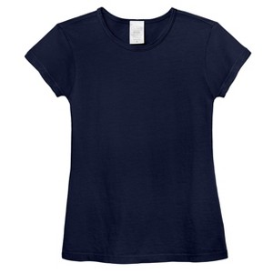 City Threads USA-Made Organic Girls Cotton Soft Jersey Cap Sleeve Crew Tee - 1 of 4