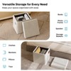 Pinmoco 15"/30"/43" Folding Storage Ottoman Bench with White Blanket and Side Pocket, Corduroy Storage Bench Footrest for Entryway Living Room - 2 of 4