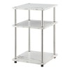 HomeStock Three Tier End Table with Stainless Steel Legs, Open Particleboard Shelves and Sleek Contemporary Modern Design - 2 of 4
