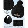 ZUPPAD 4-in-1 Women Winter Beanie Hat Scarf Touchscreen Gloves Ear Warmer Set Fleece Lined Warm Knit Skull Cap with Pom Pom - 3 of 4