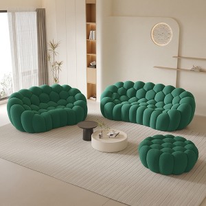 WJSHome Bubble Sofa Curved Couch Set, Breathable Mesh Fabric Modular Sectional Sofa (2 Seater, 3 Seater, Ottoman) - 1 of 4