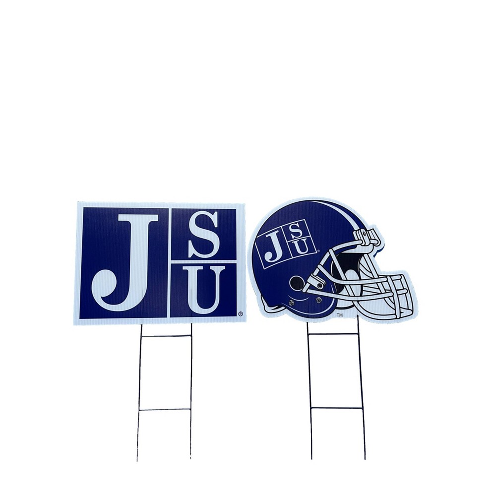 NCAA Jackson State Tigers Logo and Helmet 2pk Yard Sign Set