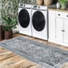 Boho Print Washable Rugs Non Slip Low Pile Vintage Floral Traditional Carpet for Living Room - 2 of 4