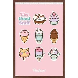 Trends International Pusheen: Ice Cream - The Good Stuff Grid Framed Wall Poster Prints - 1 of 4