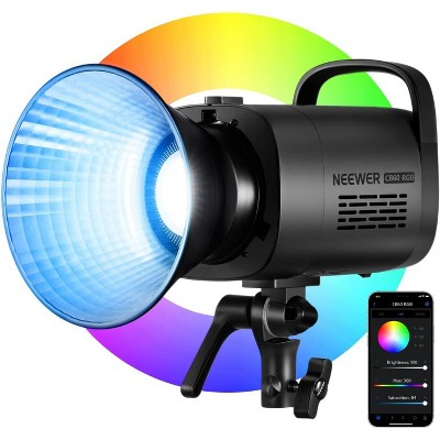 MaseiKar CB60 RGB 70W LED Video Light with App Control, Bowens Mount COB Full Color Continuous Output Lighting for Photography/Studio Video Recording