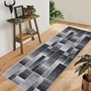Washable Machine  Rugs Modern Geometric Patchwork Area Rug for Living Room Indoor Rugs for Bedroom, Throw Carpet for Dining Room Office Black - 2 of 4