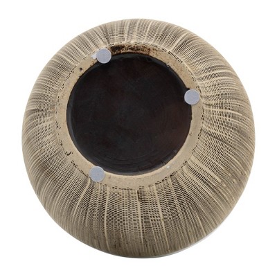 9" White and Beige Two-Tone Ceramic Table Vase