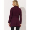 INSPIRE CHIC Women's Notch Lapel Double Breasted Belted Mid Long Outwear Winter Coat - 4 of 4