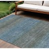 Blue And Taupe Geometric Washable Indoor Outdoor Area Rug - 2 of 4