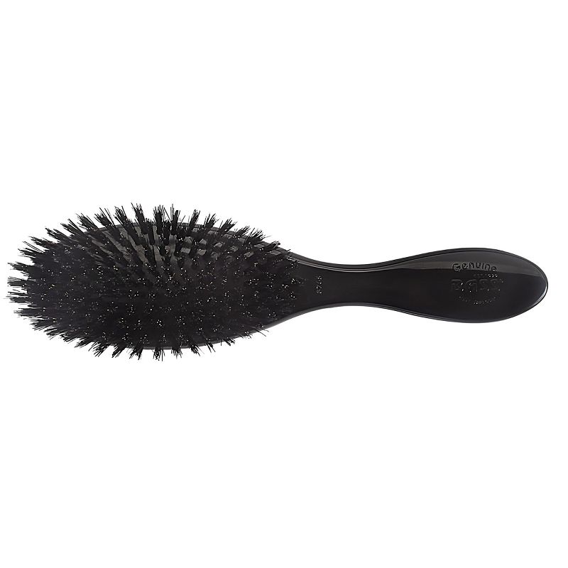 Bass Brushes Imperial Collection - Shine & Condition Hair Brush 100% Premium Natural Boar Bristles FIRM High Polish Acrylic Handle Full Oval Black, 1 of 6