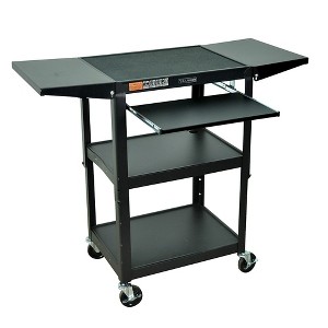 H. Wilson Adjustable Height Cart with Keyboard Tray and Drop Leaf Shelves - 1 of 1