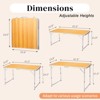 SEVOBAL Folding Table 4 Foot Portable Heavy Duty Plastic Fold-in-Half Utility Table Small Indoor Outdoor Adjustable Height, Yellow, 66"*64"*8.5" - 3 of 4