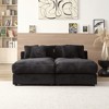 74.8" Modern Corduroy Upholstered Twins Sleeper Sectional Sofas, Sleeper Sofa Bed & Daybed - 2 of 4