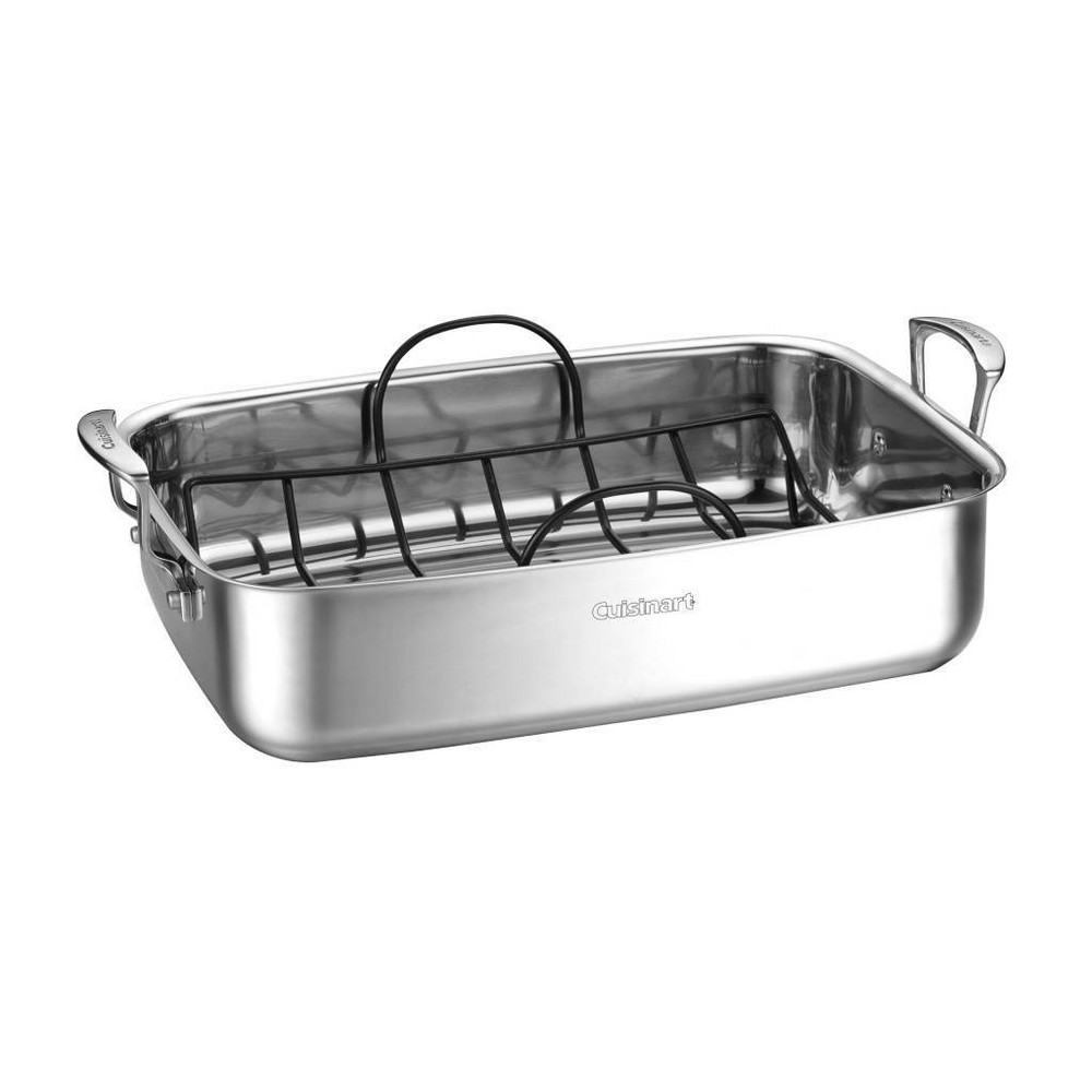 Photos - Bakeware Cuisinart Classic 15" Stainless Steel Roaster with Non-Stick Rack - 83117 