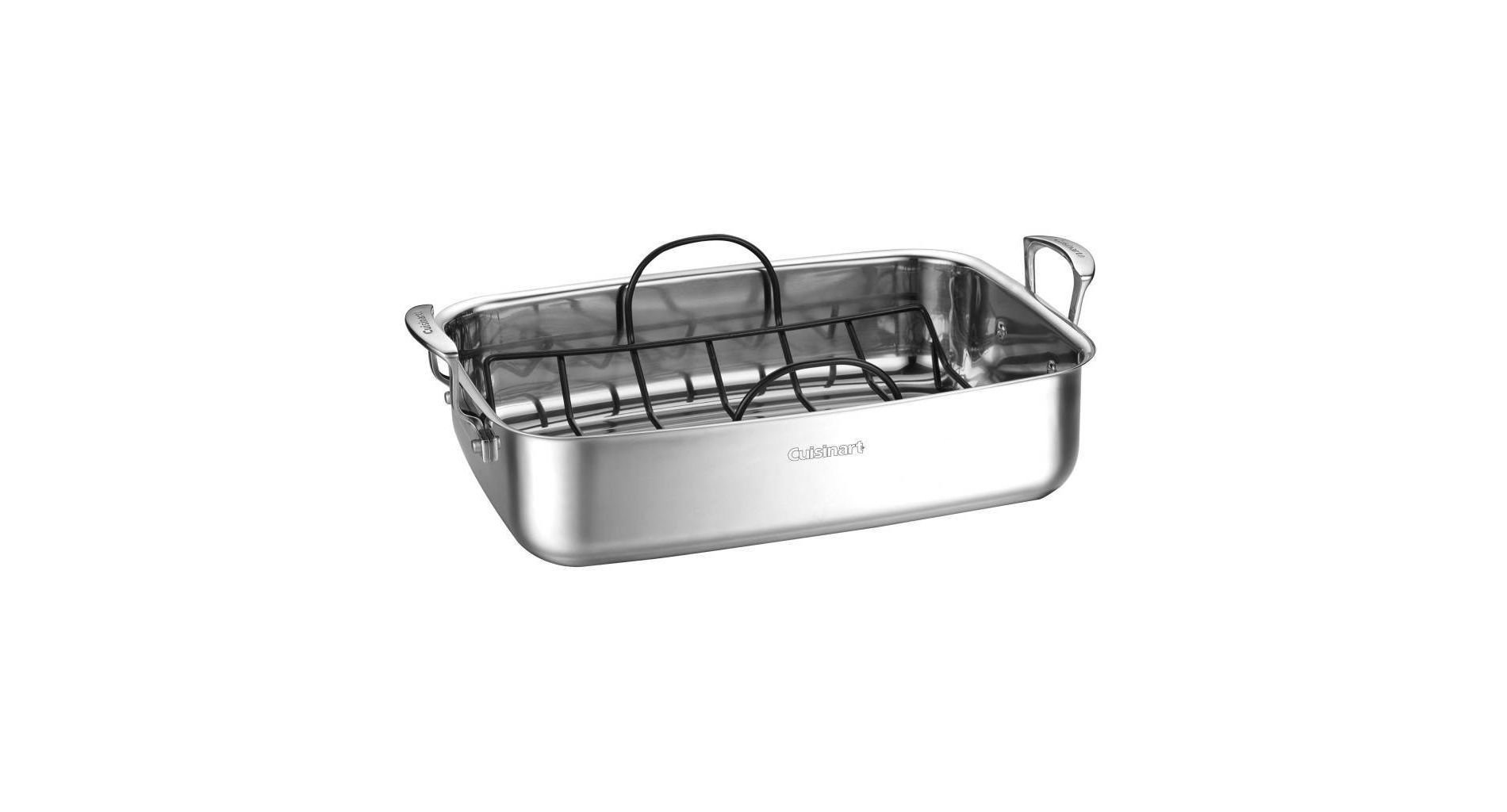 Cuisinart Classic 15" Stainless Steel Roaster with Non-Stick Rack - 83117-15NSR: Turkey Roasting Pan, Even-Heating, Dishwasher-Safe