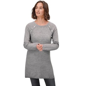 ellos Button-Trim Sweater Tunic - 1 of 4