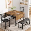 Hooseng 4-Piece Dining Room Table and Chairs Set for 3-6, Extendable Kitchen Table Set with 1 Bench and 2 Backrest Chairs for Apartment, Small Space - 2 of 4