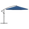 vidaXL Cantilever Umbrella with Aluminum Pole 137.8" Blue - 2 of 4
