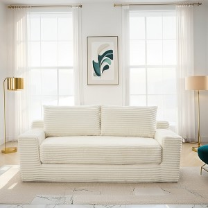 APRILSOUL72.05"Loveseat Sofa with Memory Foam & Steel Frame - No Assembly, Convertible 2-in-1 Design - 1 of 4